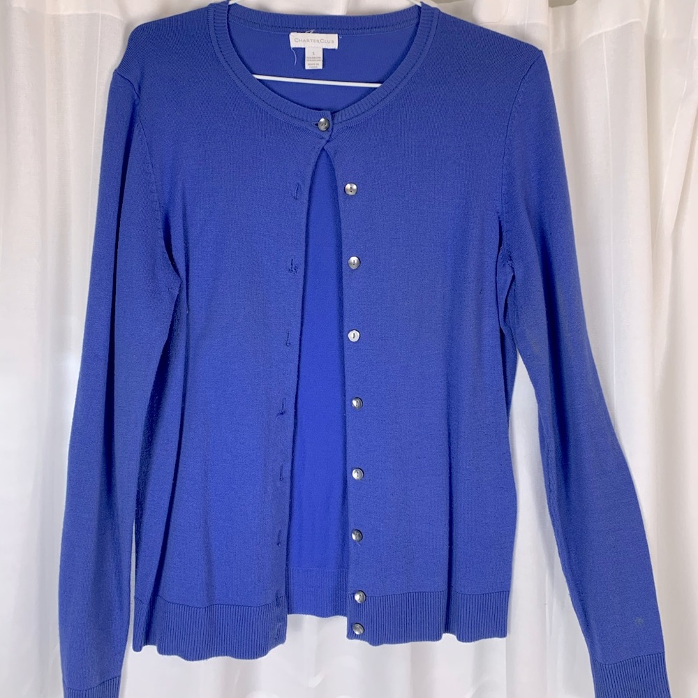 Blue cardigan